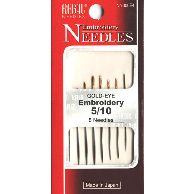 Иглы для вышивания (Embroidery), № 5/10, золотое ушко, 300E4, (8шт)