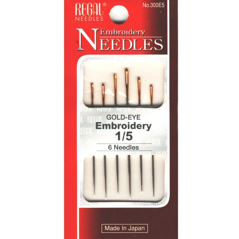 Иглы для вышивания (Embroidery), № 1/5, золотое ушко, 300E5, (6шт)