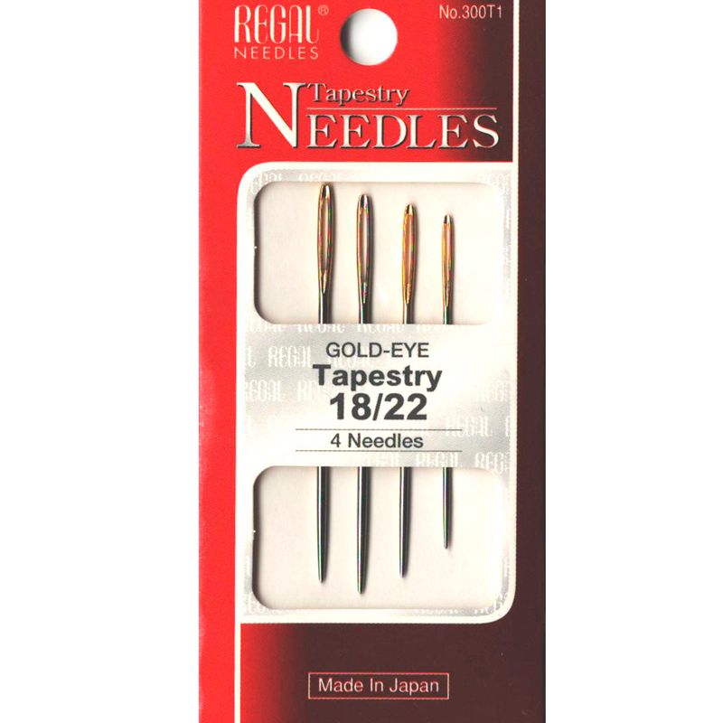 Иглы гобеленовые (затуплены) для вышивания (Tapestry), № 18/22, зол. ушко, 300Т1 (4 шт)