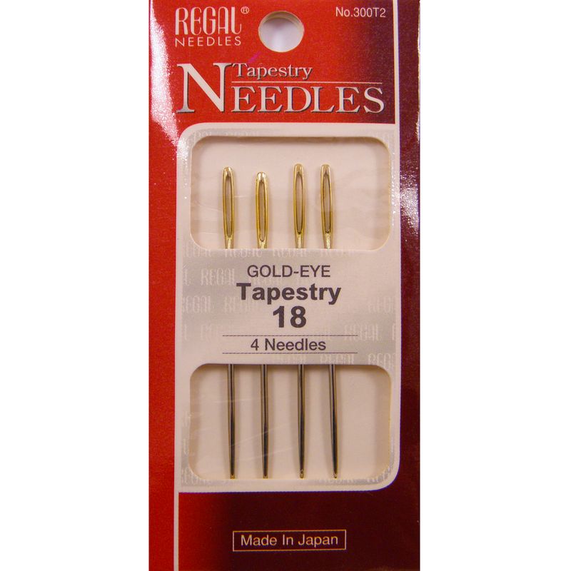 Иглы гобеленовые (затуплены) для вышивания (Tapestry), № 18, 49мм, зол. ушко, 300Т2 (4 шт)