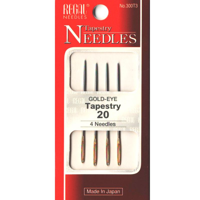 Иглы гобеленовые (затуплены) для вышивания (Tapestry), № 20 46мм, зол. ушко, 300Т3 (4 шт)