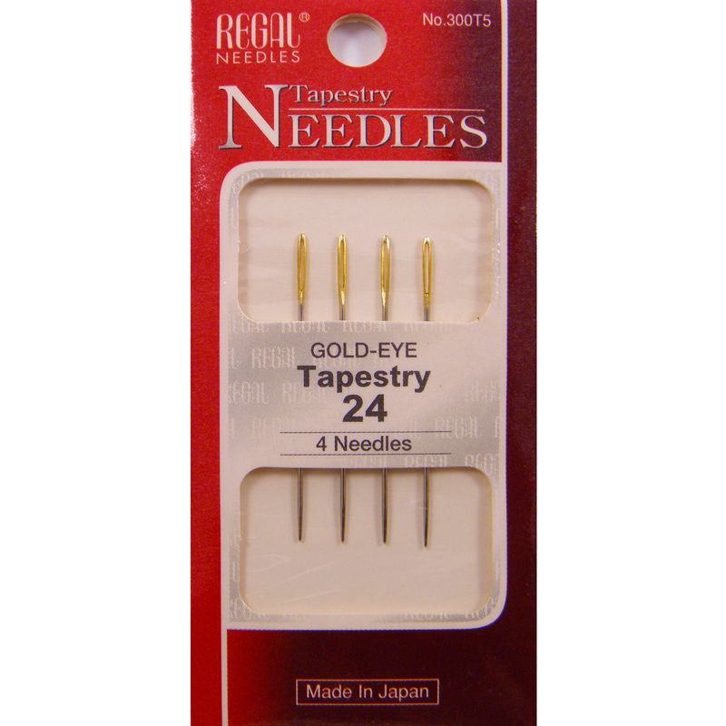 Иглы гобеленовые (затуплены) для вышивания (Tapestry), № 24, 37мм, зол. ушко, 300Т5 (4 шт)
