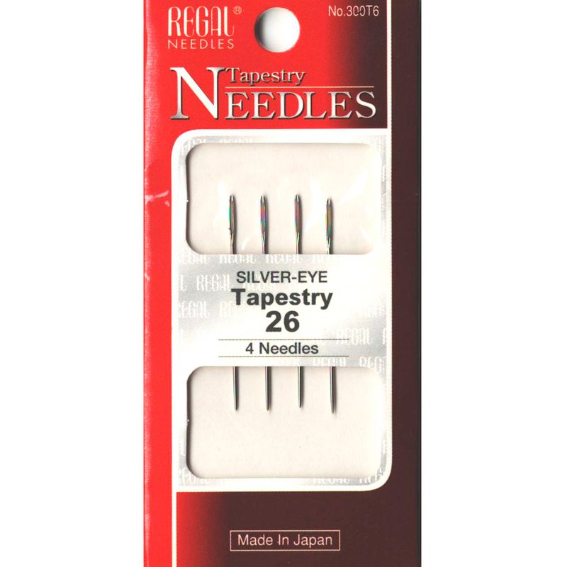 Иглы гобеленовые (затуплены) для вышивания (Tapestry), № 26, 34мм, сер. ушко, 300Т6 (4 шт)