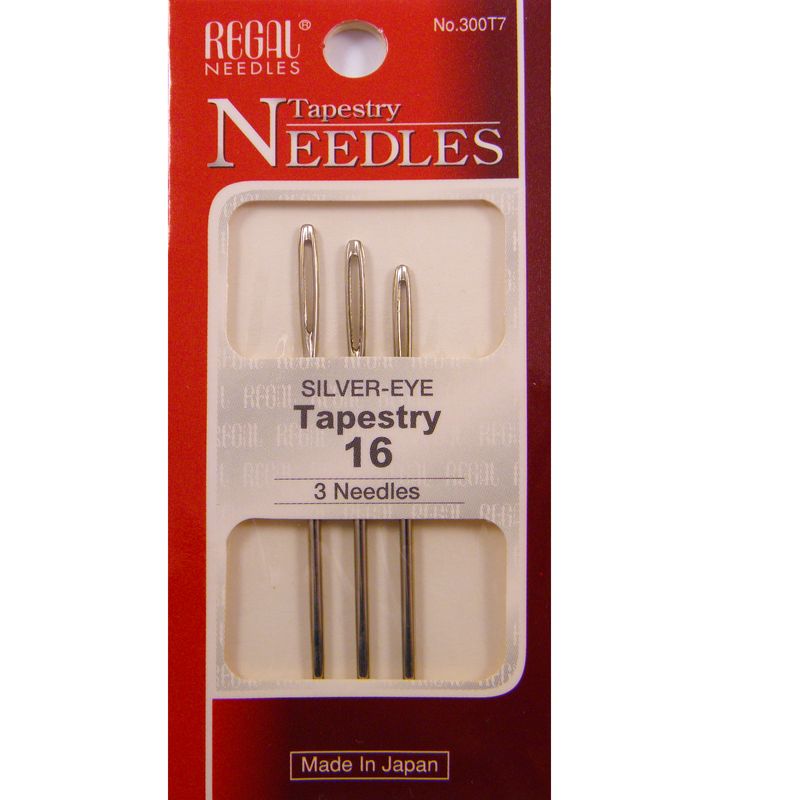 Иглы гобеленовые (затуплены) для вышивания (Tapestry), № 16, 59мм, сер. ушко, 300Т7 (3 шт)