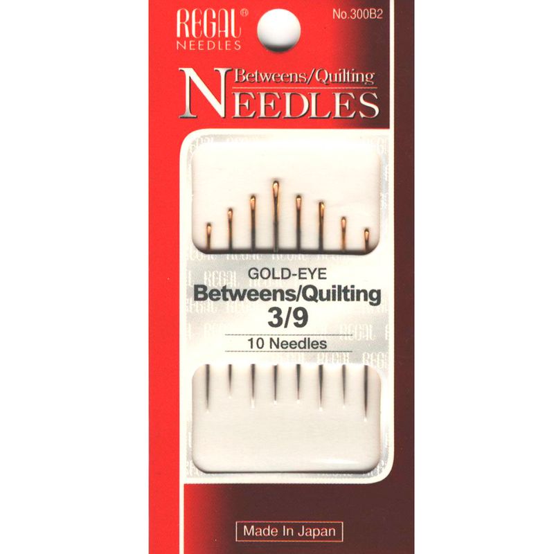 Иглы для стежков, квилтинга (Betweens / Quilting), № 3/9, золотое ушко, 300B2, (10шт)