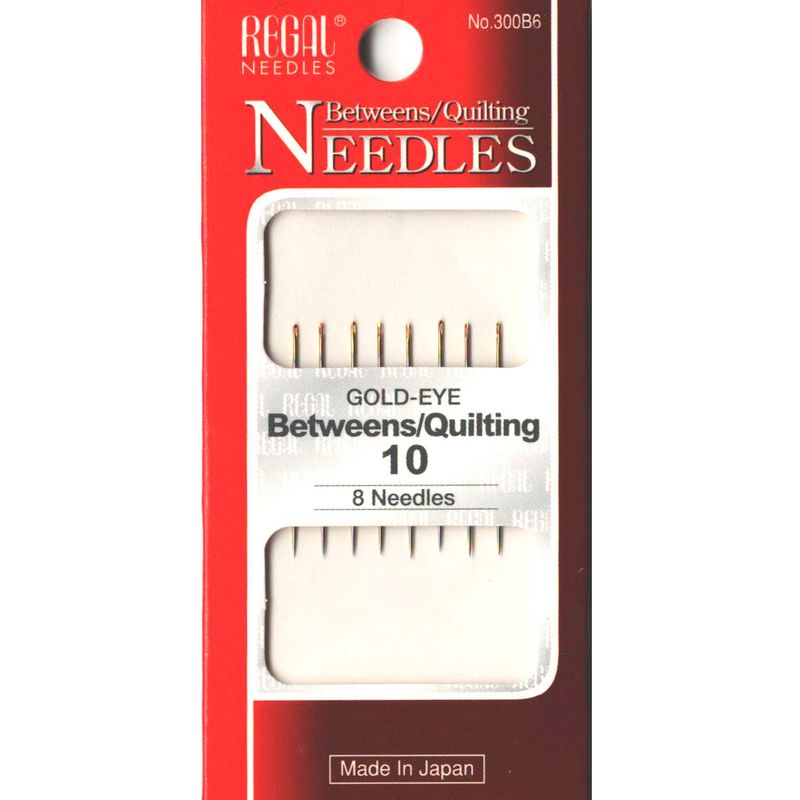 Иглы для стежков, квилтинга (Betweens / Quilting), №10, зол. ушко, 300B6, (10шт)