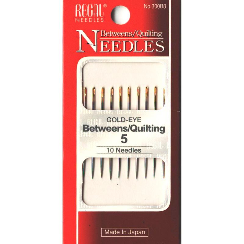 Иглы для стежков, квилтинга (Betweens / Quilting), № 5, золотое ушко, 300B8, (10шт)