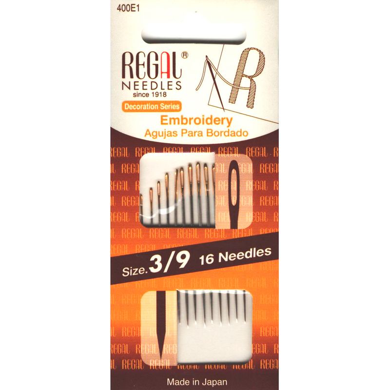 Иглы для вышивания (Embroidery), № 3/9, золотое ушко, 400E1, (16шт)