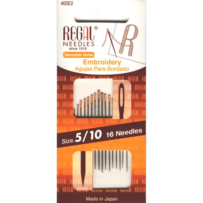 Иглы для вышивания (Embroidery), № 5/10, золотое ушко, 400E2, (16шт)