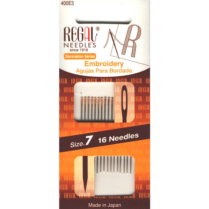 Иглы для вышивания (Embroidery), № 7, золотое ушко, 0, 69x38, 10мм, 400E3, (16шт)