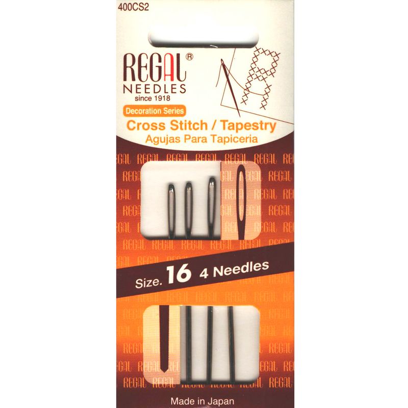 Иглы гобеленовые (затупленные) для вышивания (Cross Stitch / Tapestry), № 16, сер. ушко, 400CS2, (4шт)
