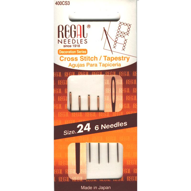 Иглы гобеленовые (затупленные) для вышивания (Cross Stitch / Tapestry), № 24 зол. ушко, 400CS3, (6шт)