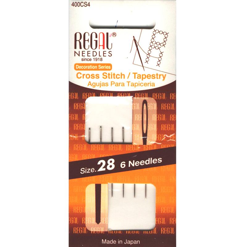 Иглы гобеленовые (затупленные) для вышивания (Cross Stitch / Tapestry), № 28, сер. ушко, 400CS4, (6шт)