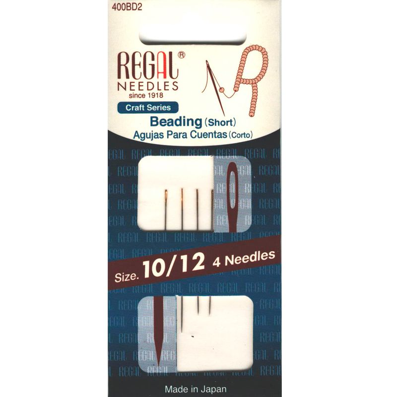 Иглы для бисера (краткая) (Beading Short), № 10/12, золотое ушко, 400BD2 (4 шт)