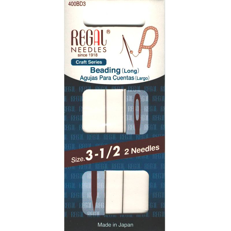 Иглы для бисера (длинная) (Beading Long), № 3-1 / 2, серебряное ушко, 400BD3, (2шт)