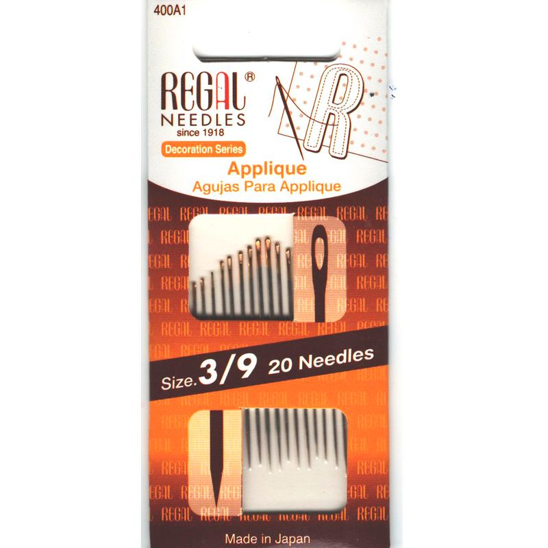 Иглы для аппликаций (Applique), № 3/9, золотое ушко, 400A1, (20шт)
