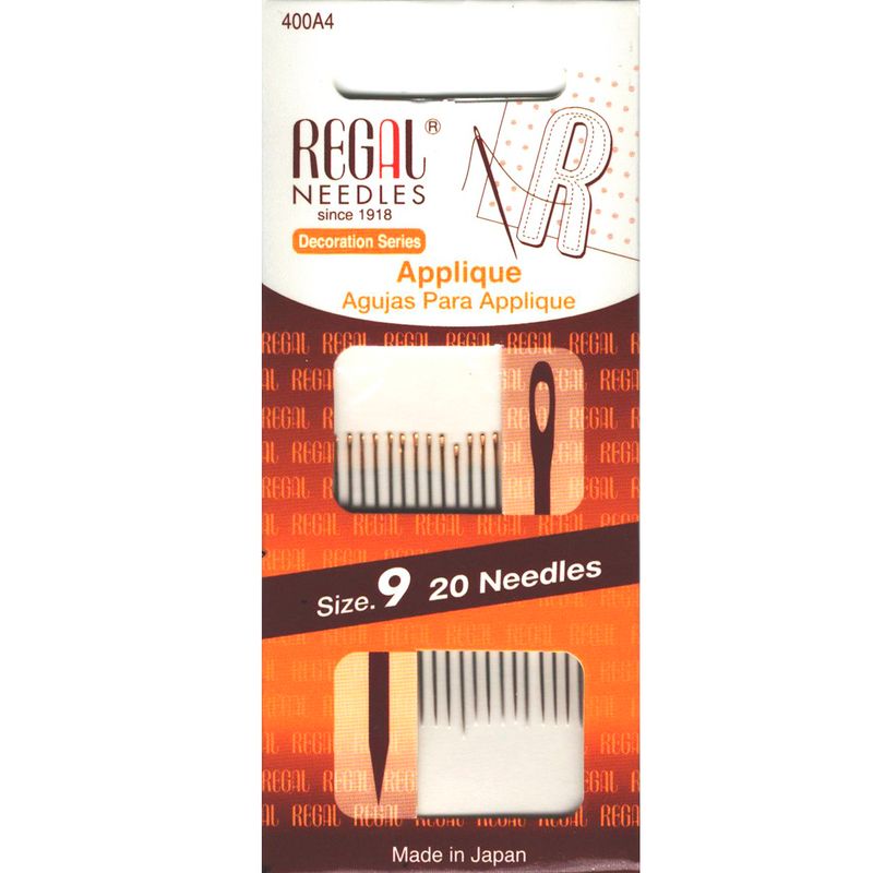 Иглы для аппликаций (Applique), № 9, золотое ушко, 0, 53x34, 90мм, 400A4, (20шт)