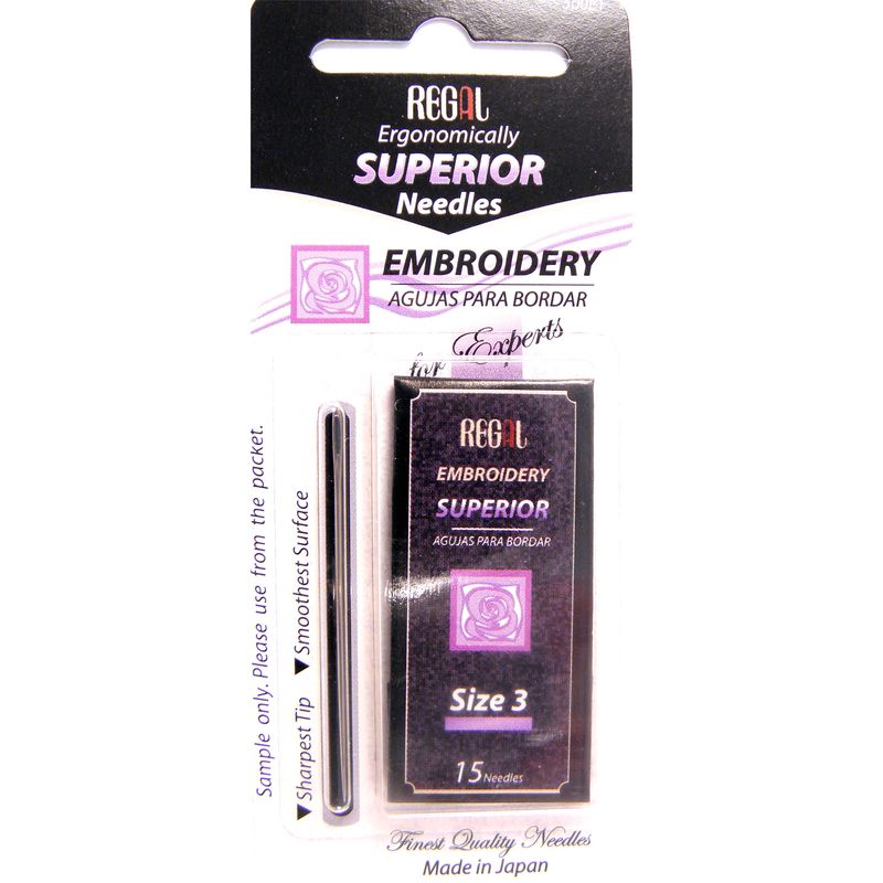 Иглы для вышивания (Embroidery), № 3, 0, 99x44, 50мм, серебряное ушко, 500E1, (16шт)