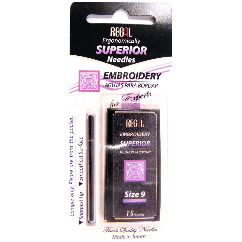 Иглы для вышивания (Embroidery), № 9, 0, 53x34, 90мм, серебряное ушко, 500E4, (16шт)