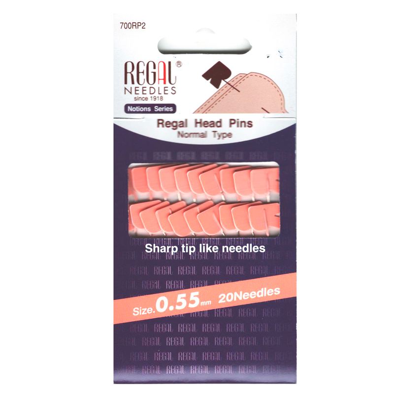 Булавки портняжные с пластиковой головкой (Regal Head Pins), 50, 00 х 0, 55 мм, 700RP2, (20шт)
