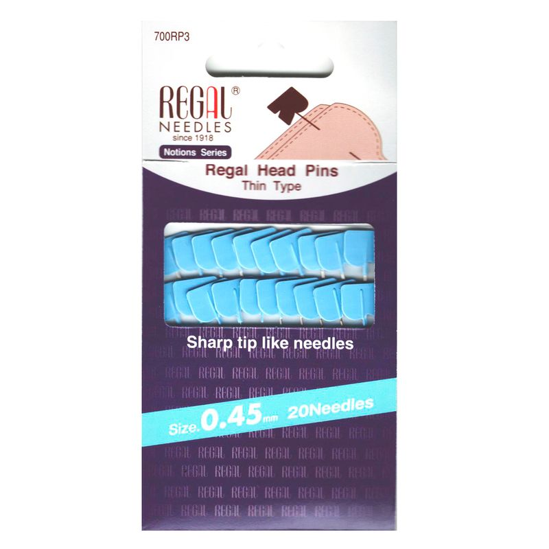 Булавки портняжные с пластиковой головкой (Regal Head Pins), 50, 00 х 0, 45 мм, 700RP3, (20шт)