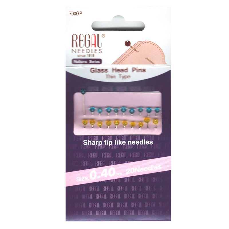 Булавки портняжные с шариком (Pearl Head Pins), 34, 00 х 0, 40 мм, 700GP, (20шт)