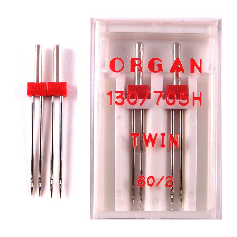 Иглы универсальные двойные №2 0/80, OR, (130 / 705H), 1уп. = 2шт