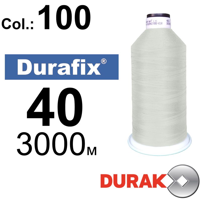 Нитки сверхпрочные, Durafix, полиэстер, N40 (60tex), длина 3000 м., цвет 01(100)-566 колонка 1