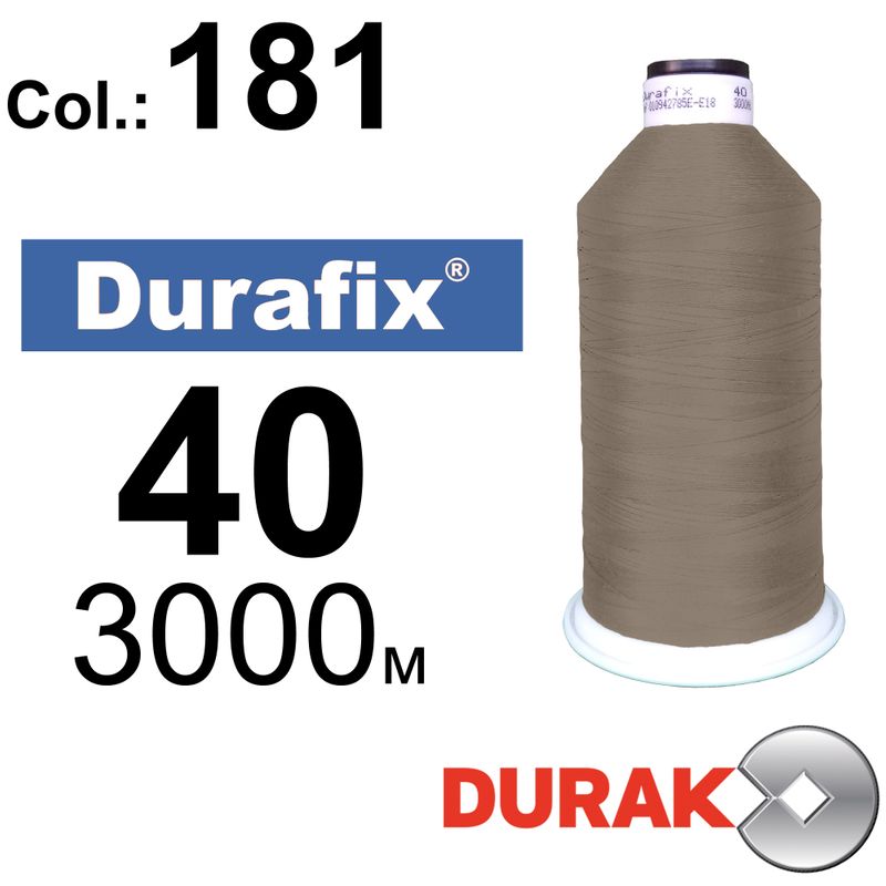 Нитки сверхпрочные, Durafix, полиэстер, N40 (60tex), длина 3000 м., цвет 05(181)-099 колонка 10
