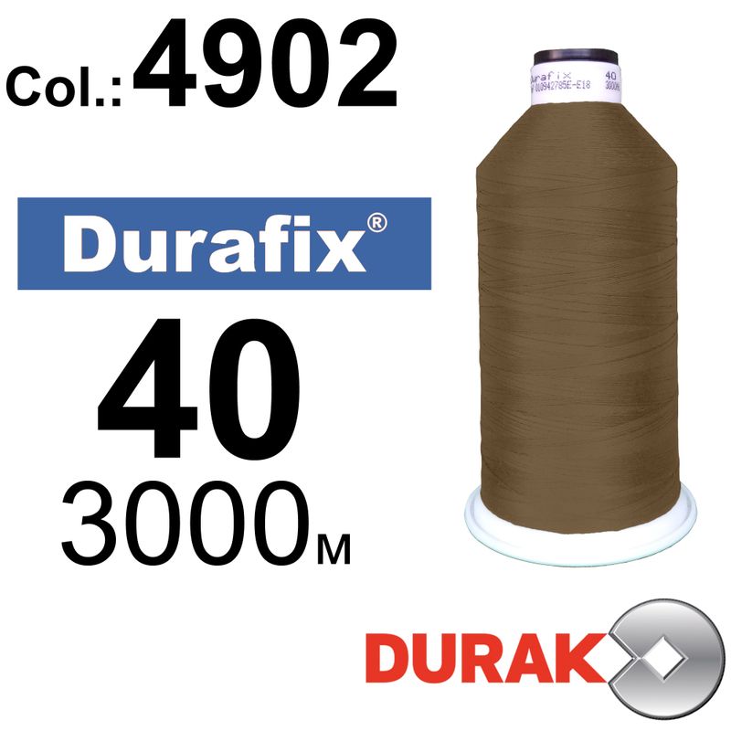 Нитки сверхпрочные, Durafix, полиэстер, N40 (60tex), длина 3000 м., цвет 14(4902)-126 колонка 3