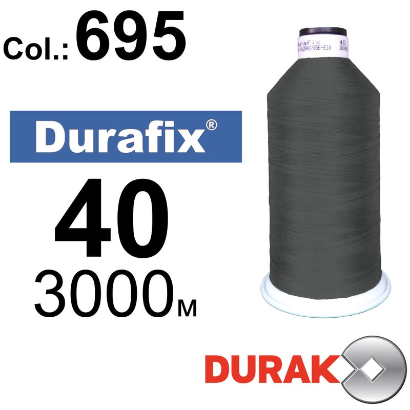 Нитки сверхпрочные, Durafix, полиэстер, N40 (60tex), длина 3000 м., цвет 16(695)-262 колонка 12