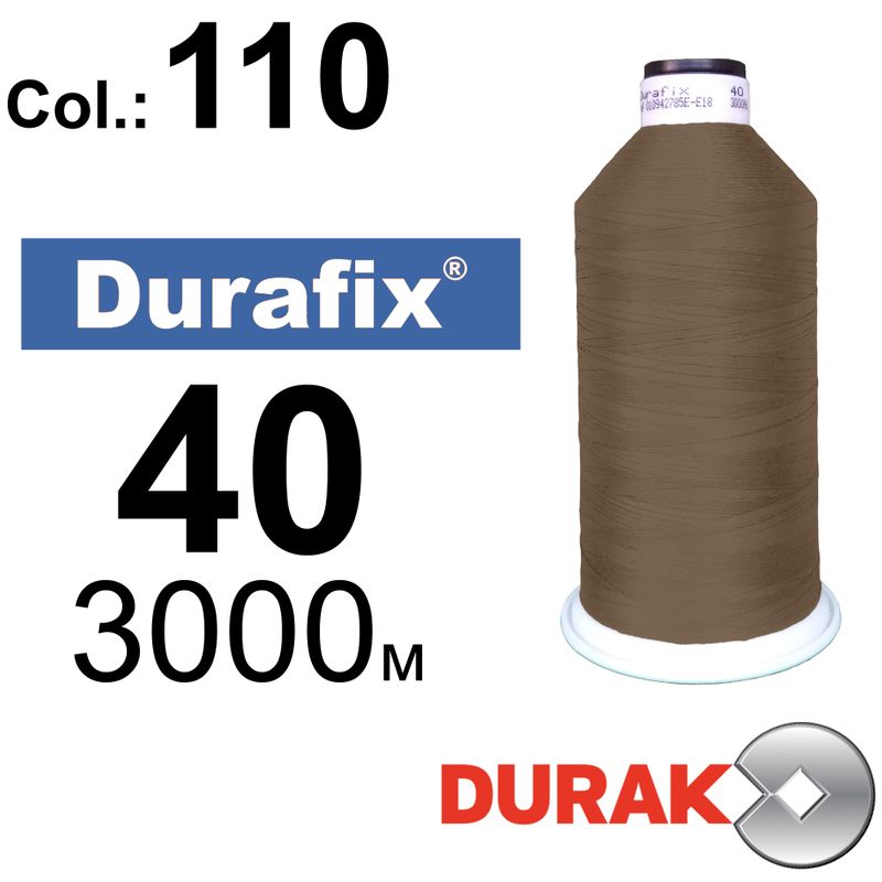 Нитки сверхпрочные, Durafix, полиэстер, N40 (60tex), длина 3000 м., цвет 17(110)-104 колонка 10