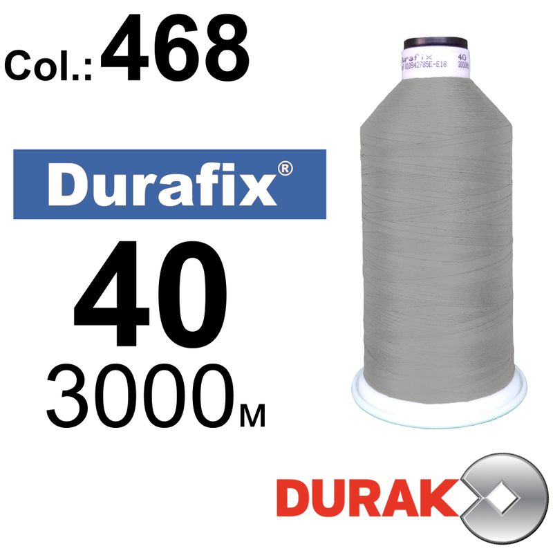 Нитки сверхпрочные, Durafix, полиэстер, N40 (60tex), длина 3000 м., цвет 18(468)-164 колонка 12