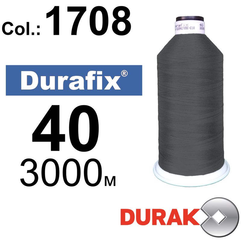 Нитки сверхпрочные, Durafix, полиэстер, N40 (60tex), длина 3000 м., цвет 19(1708)-108 колонка 11