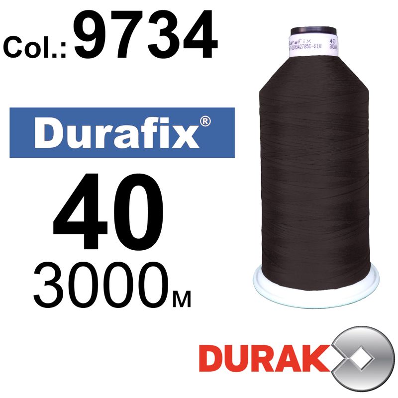 Нитки сверхпрочные, Durafix, полиэстер, N40 (60tex), длина 3000 м., цвет 20(9734)-047 колонка 3