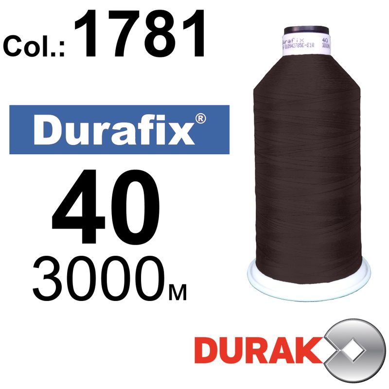 Нитки сверхпрочные, Durafix, полиэстер, N40 (60tex), длина 3000 м., цвет 26(1781)-178 колонка 3