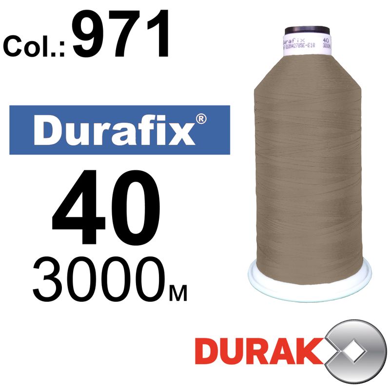 Нитки сверхпрочные, Durafix, полиэстер, N40 (60tex), длина 3000 м., цвет 28(971)-127 колонка 10