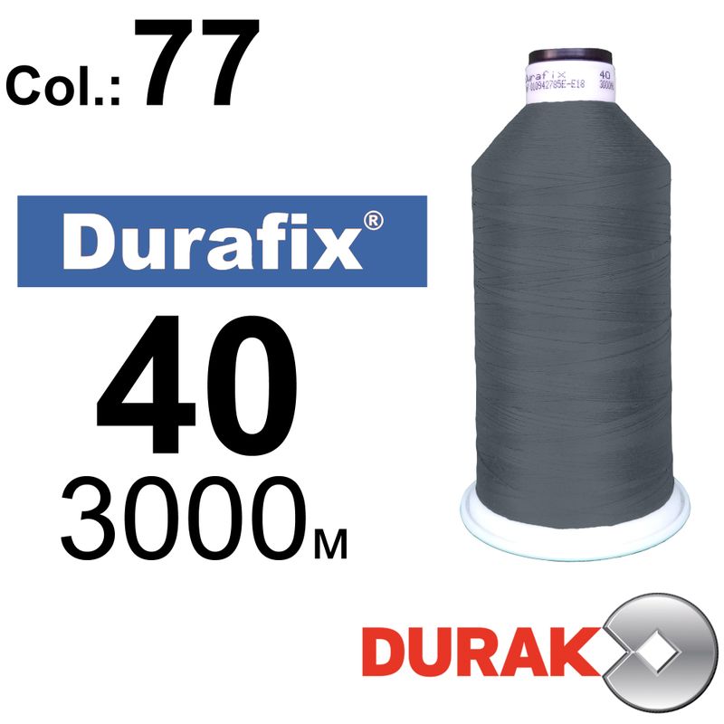 Нитки сверхпрочные, Durafix, полиэстер, N40 (60tex), длина 3000 м., цвет 30(77)-280 колонка 12