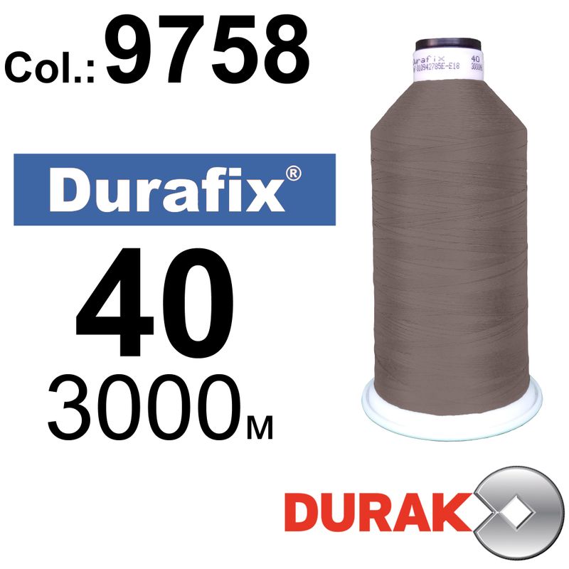 Нитки сверхпрочные, Durafix, полиэстер, N40 (60tex), длина 3000 м., цвет 32(9758)-227 колонка 11
