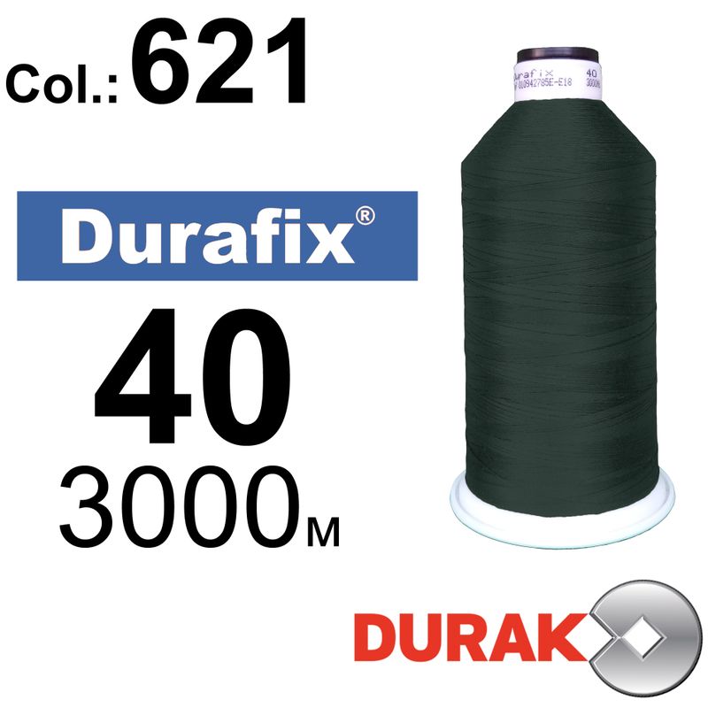 Нитки сверхпрочные, Durafix, полиэстер, N40 (60tex), длина 3000 м., цвет 42(621)-212 колонка 8