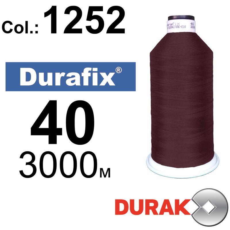 Нитки сверхпрочные, Durafix, полиэстер, N40 (60tex), длина 3000 м., цвет 43(1252)-13 колонка 4