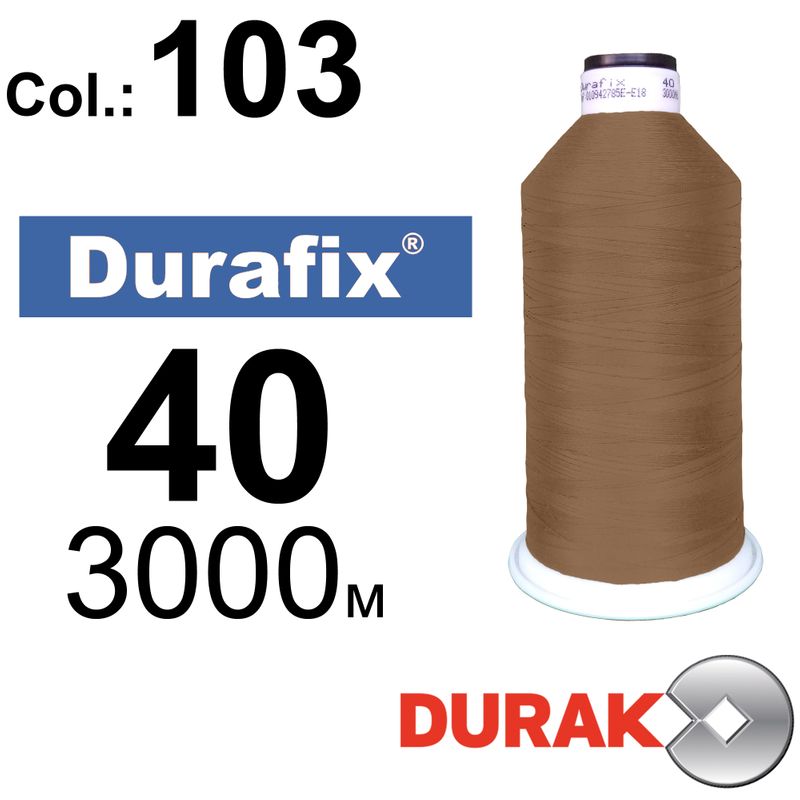 Нитки сверхпрочные, Durafix, полиэстер, N40 (60tex), длина 3000 м., цвет 47(103)-043 колонка 10