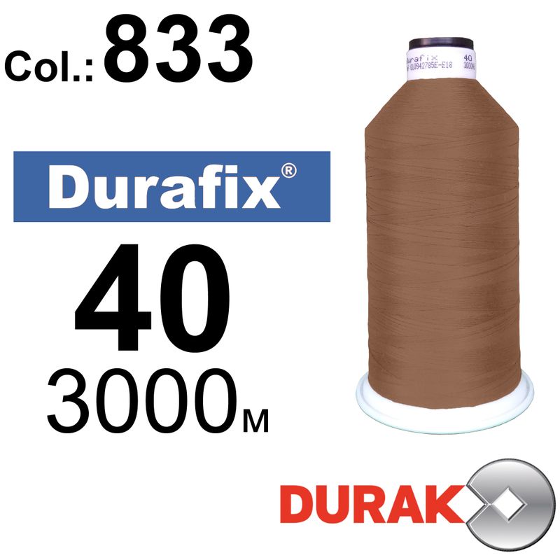 Нитки сверхпрочные, Durafix, полиэстер, N40 (60tex), длина 3000 м., цвет 10(833)-044 колонка 2
