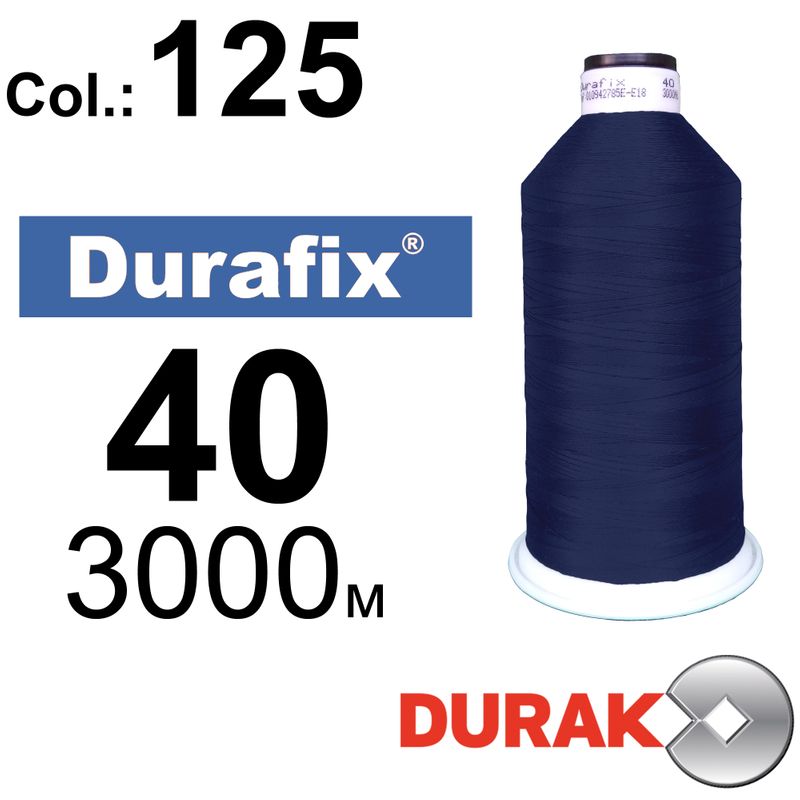Нитки сверхпрочные, Durafix, полиэстер, N40 (60tex), длина 3000 м., цвет 19(125)-065 колонка 6