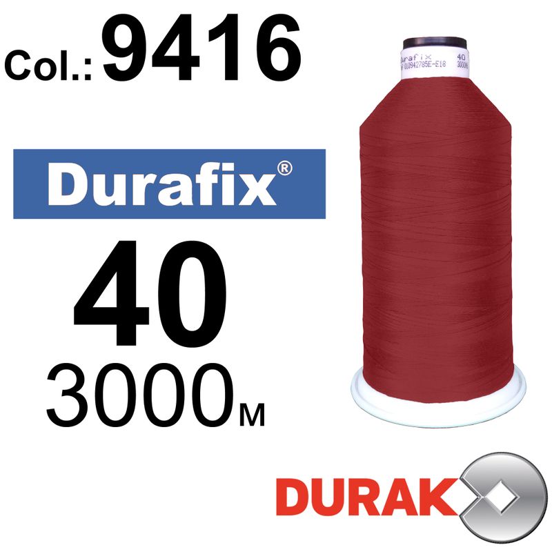 Нитки сверхпрочные, Durafix, полиэстер, N40 (60tex), длина 3000 м., цвет 37(9416)-010 колонка 1