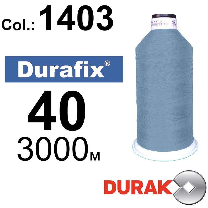 Нитки сверхпрочные, Durafix, полиэстер, N40 (60tex), длина 3000 м., цвет 40(1403)-189 колонка 6