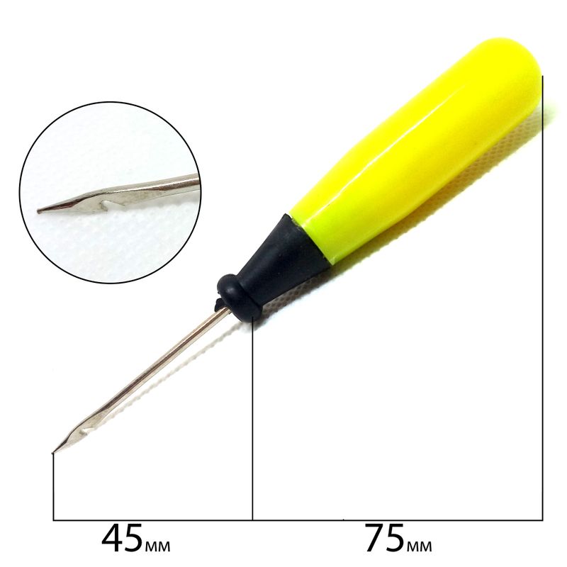 Шило с крючком, пластиковая ручка, 120мм