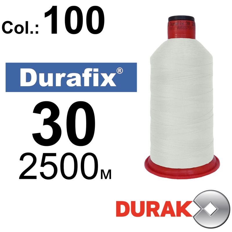 Нитки сверхпрочные, Durafix, полиэстер, N30 (80tex), длина 2500 м., цвет 01(100)-566 колонка 1