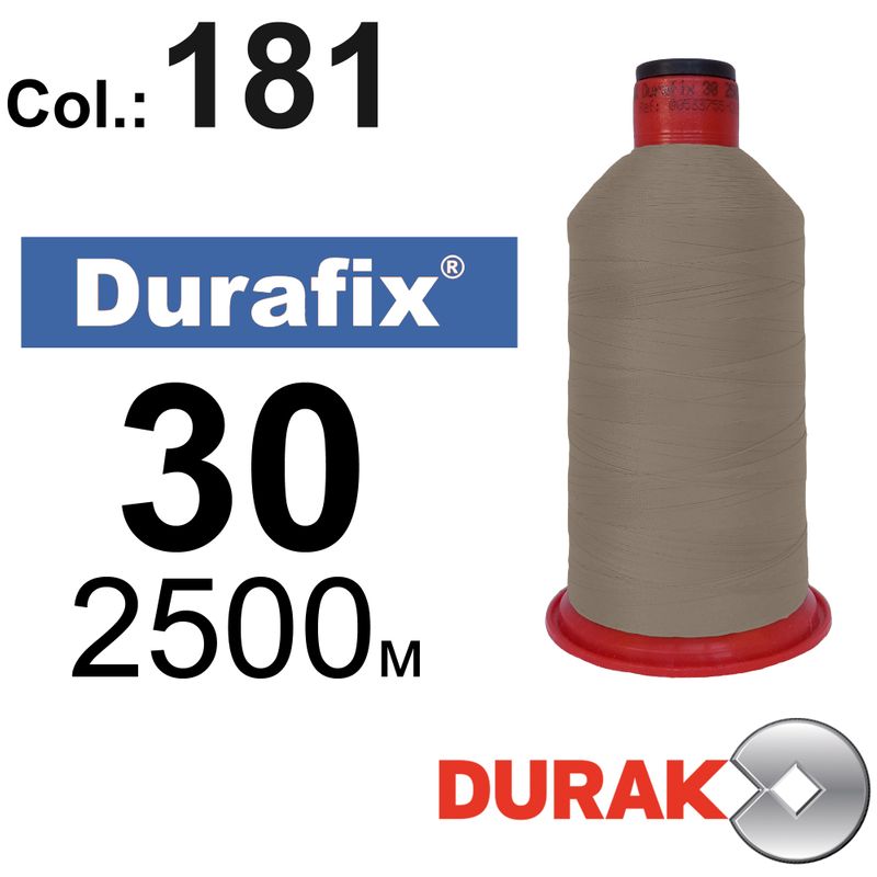 Нитки сверхпрочные, Durafix, полиэстер, N30 (80tex), длина 2500 м., цвет 05(181)-099 колонка 10