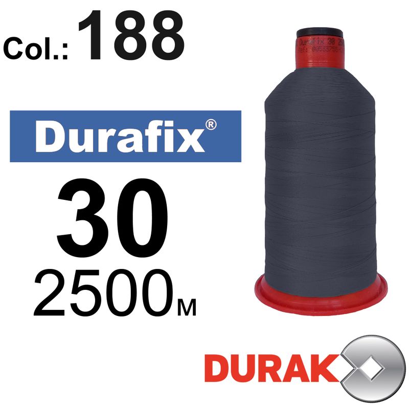 Нитки сверхпрочные, Durafix, полиэстер, N30 (80tex), длина 2500 м., цвет 09(188)-557 колонка 11